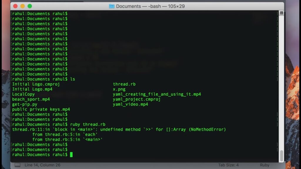 Process of creating threads in Ruby