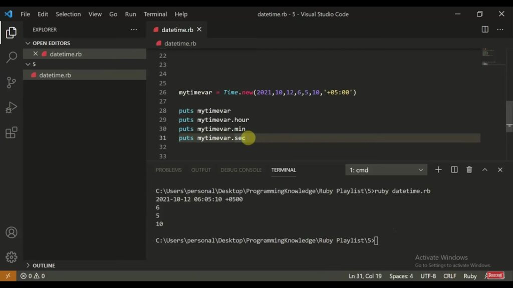 Process of date formatting in Ruby